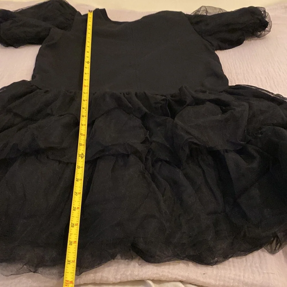 English Factory Black Ruffled Tulle Mini Dress. Size S - Picture 6 of 7